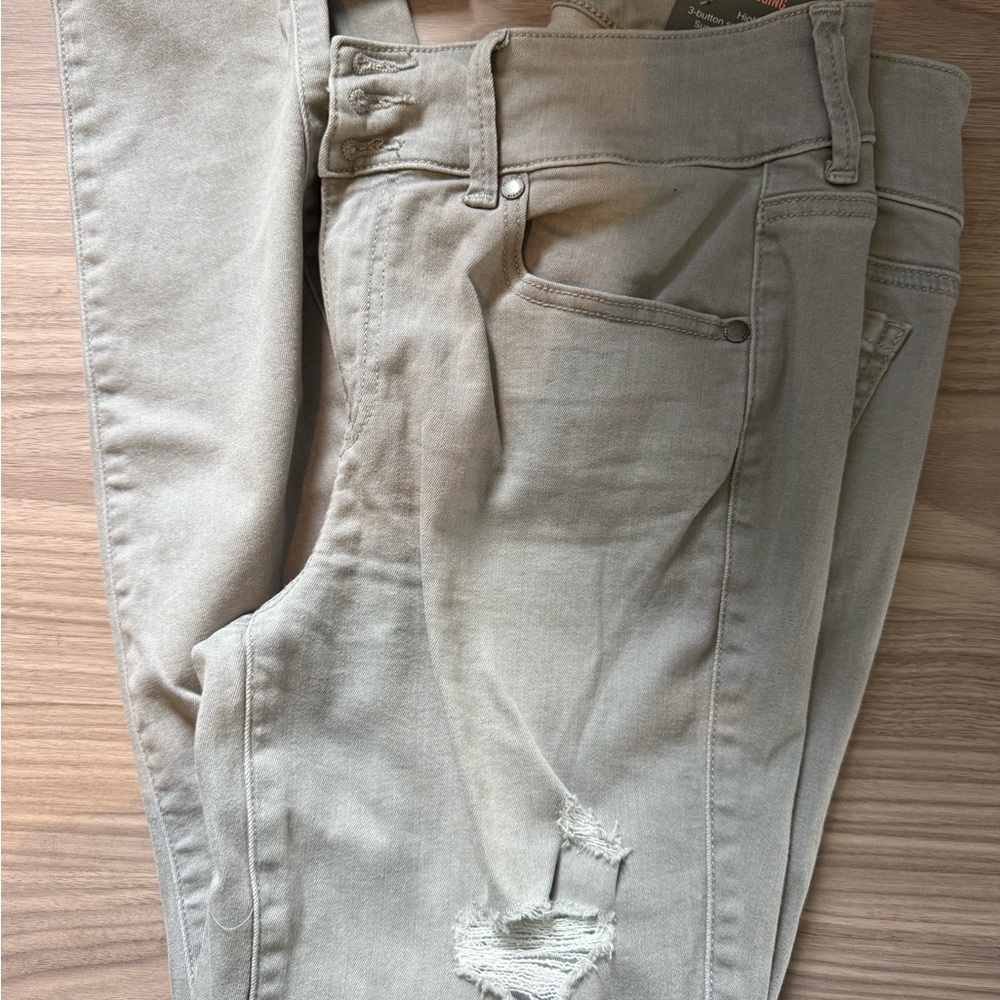 Torrid Stylish Tan Distressed Jeans